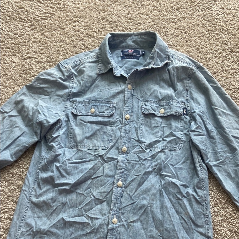 Blue Denim Button-Up Shirt